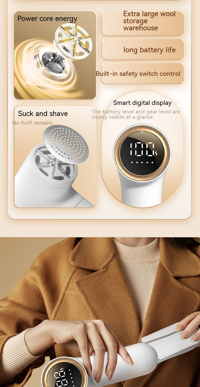 Digital Display Fur Ball Trimmer Household Rechargeable Sweater Coat Suction Ball Scraping