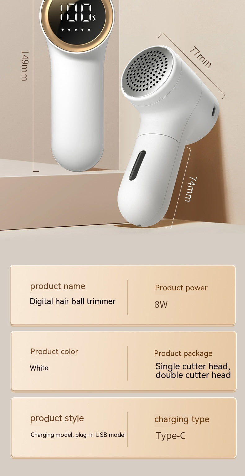 Digital Display Fur Ball Trimmer Household Rechargeable Sweater Coat Suction Ball Scraping
