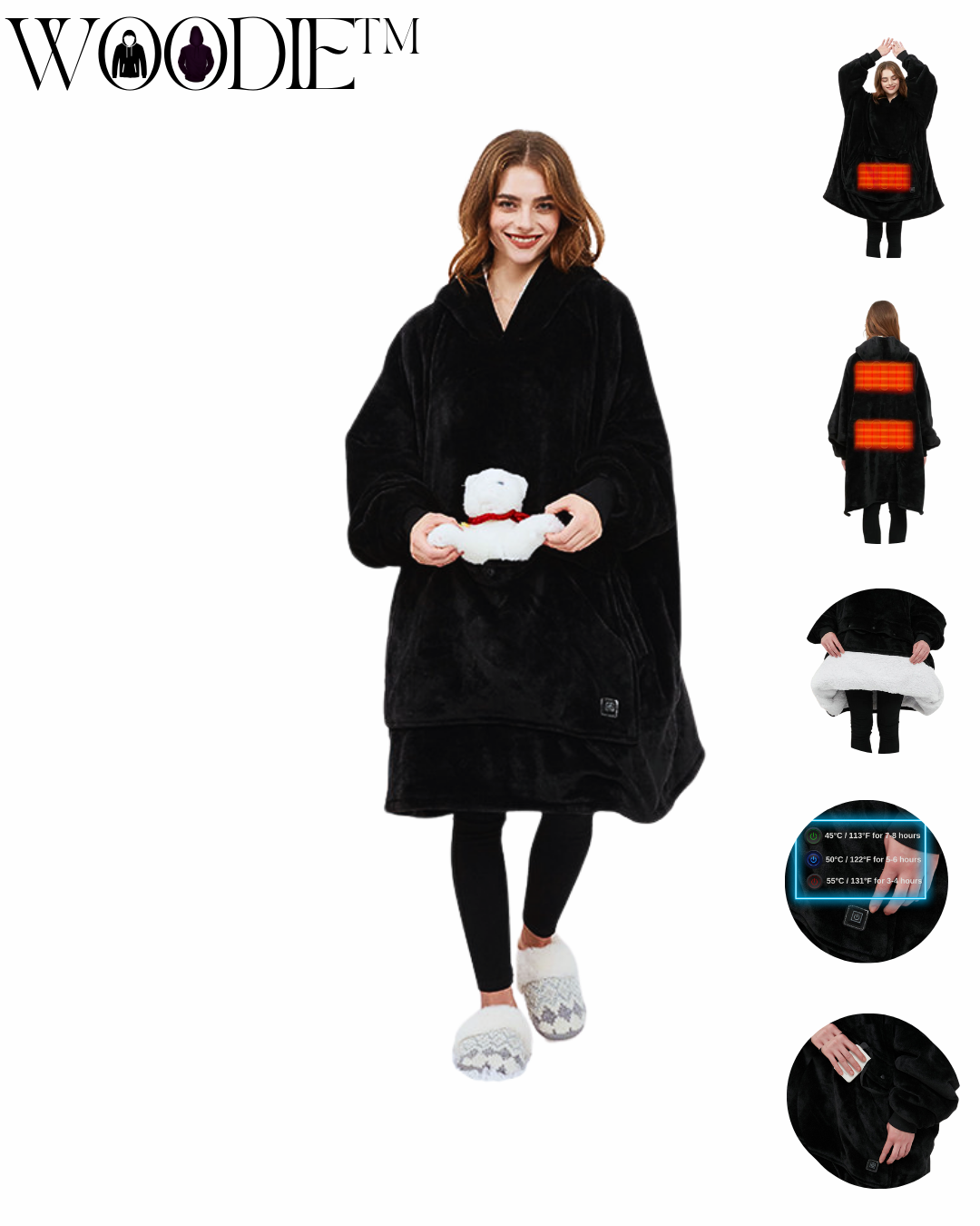 Woodie™ USB Heated Blanket Hoodie