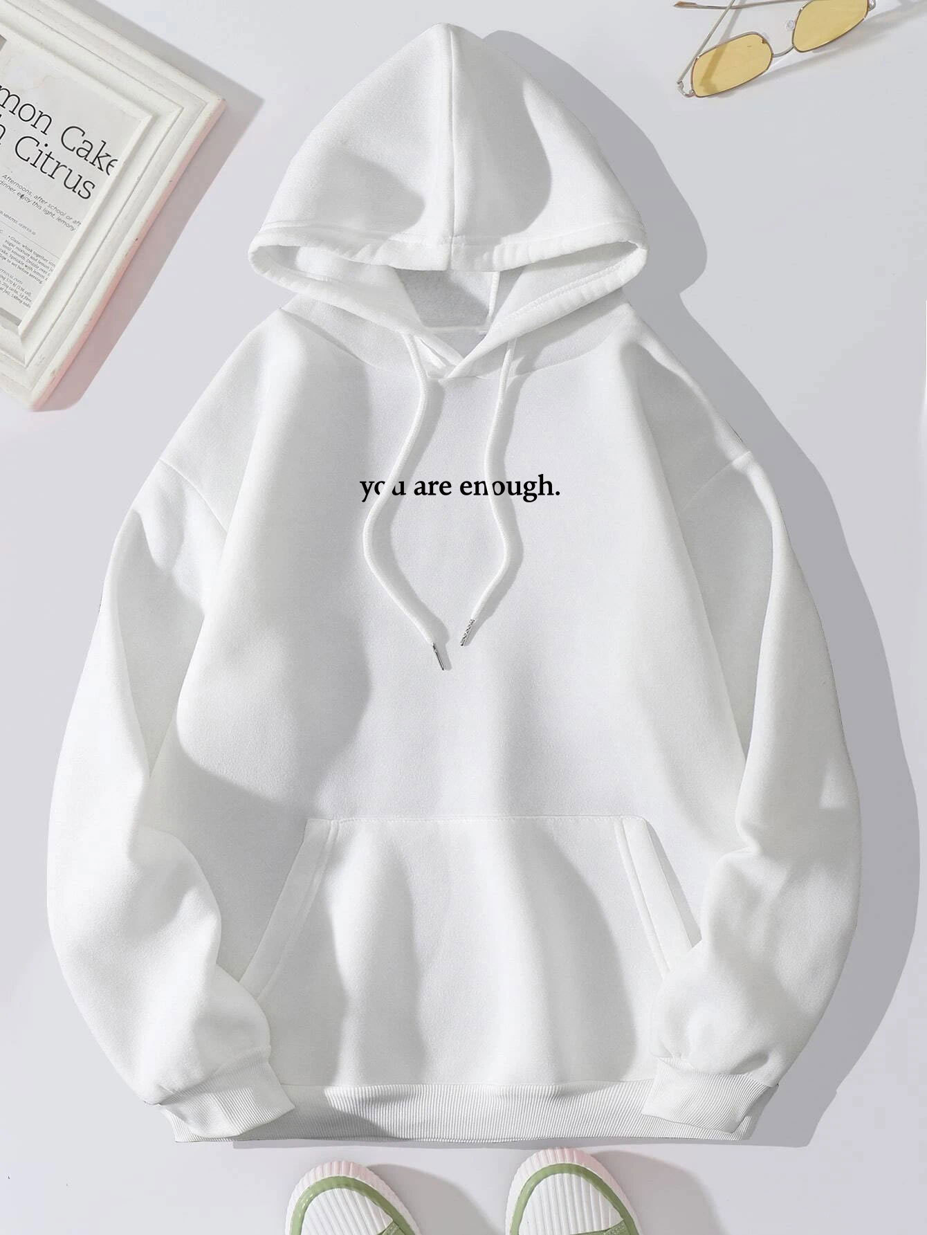 Kangaroo Pocket Drawstring Printed Hoodie Unisex